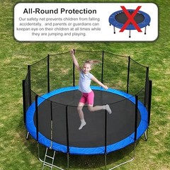 Trampoline Safety Net,4/4.6/6/8/10/12/13/14/16FT Garden 5 ft, 6 Poles Black