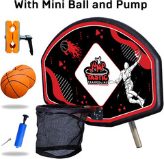 Trampoline Basketball Hoop, Fits Straight and Curved Pole Basketball Hoop for Tr