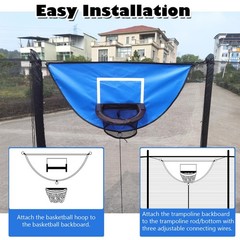 Trampoline Basketball Hoop, with Pump and 4 Mini Balls, Easy to Install, Univ…