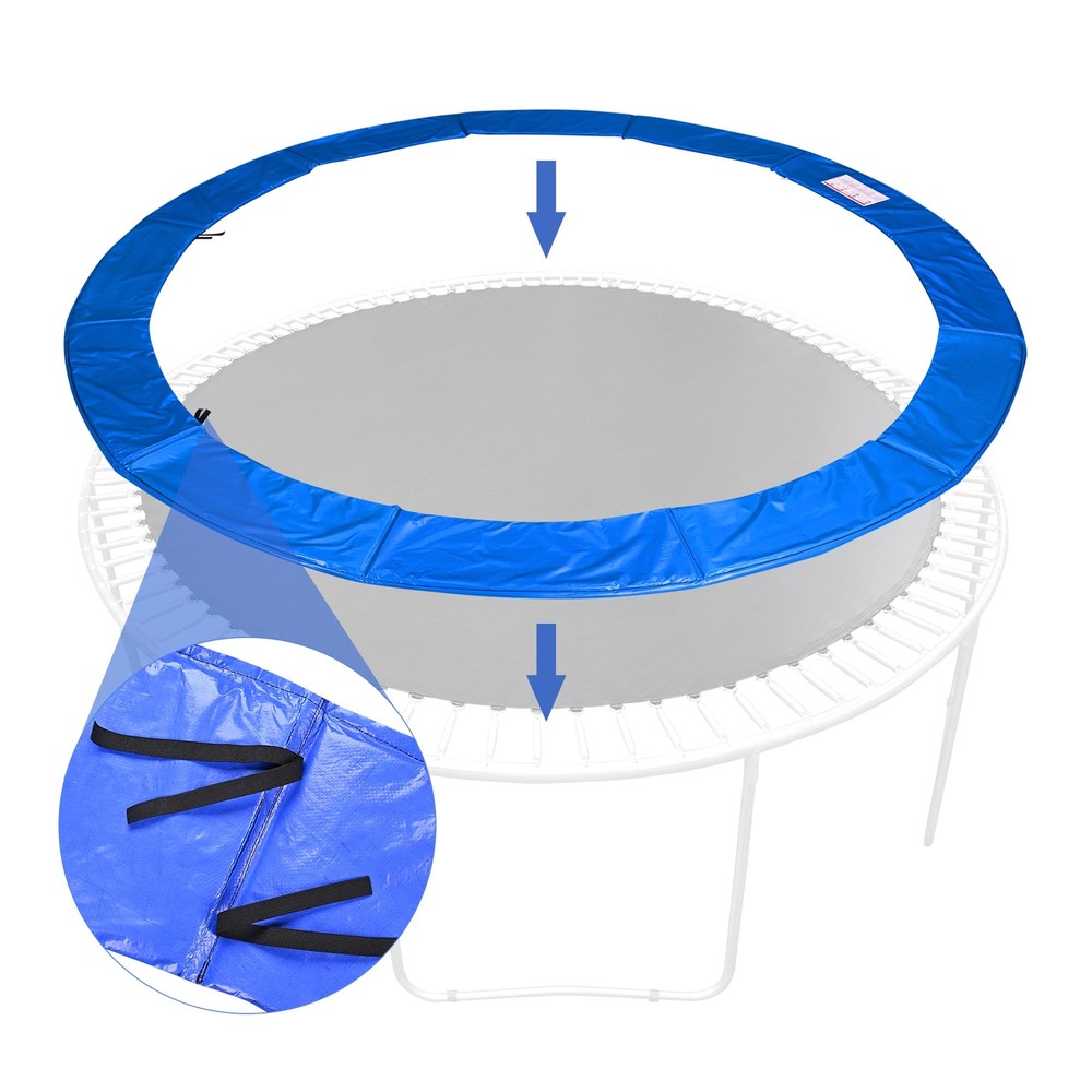 12′ FT Round Trampoline Safety Pad Replacement EPE Foam Blue Spring Frame Cover