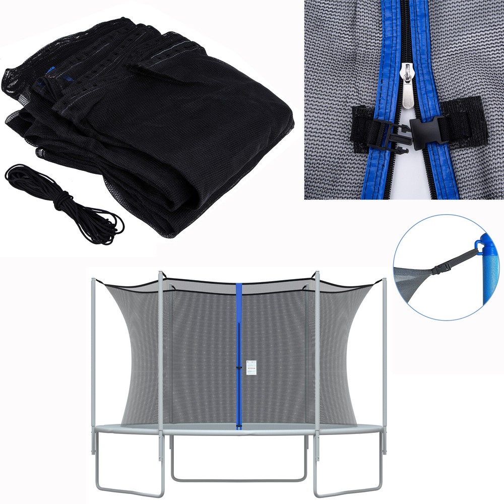 12 13 14 15ft Trampoline Safety Net Replacement Fit 4 6 8 Poles Round Enclosure