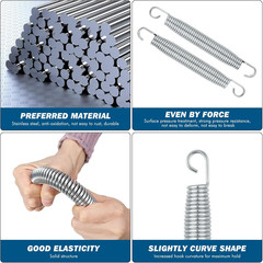 Trampoline Springs Replacement – Heavy Duty Stainless Steel Weather Resistant Me