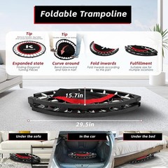 KENSONE 40″/48″ Foldable Mini Trampoline, Indoor Trampoline for Kids, Adults …
