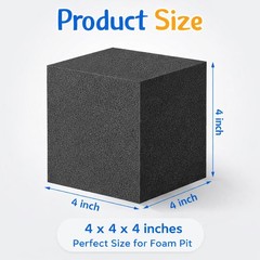 100 Pieces Foam Pit Blocks, Foam Gym Cubes, 4 x 4 x 4 in Protective Trampolin…