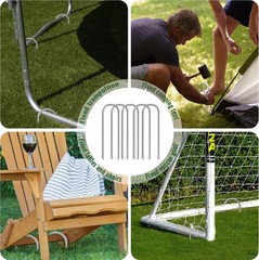 12 in U Shaped Rebar Stakes, (10 Pack) U Shape Ground Stakes, Galvanized Reba…