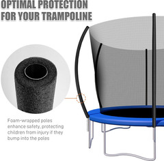 6PCS Trampoline Replacement Curved Pole, Universal Trampoline Enclosure Pole Fit