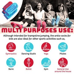 Non-Slip Ankle Socks for Kids Trampoline Dancing Studio Gymnastics Yoga Pilates