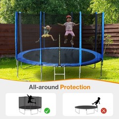 12FT/15FT Trampoline Replacement Net Protection Safety Enclosure Net – Blue
