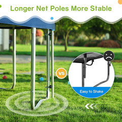 Zupapa 1800LBS Trampoline with Safety Net and Ladder – 10-Year Warranty