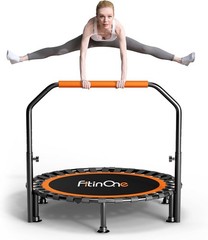 40″/48″ Foldable Mini Trampoline Load 330lbs Portable Exercise Rebounder W/