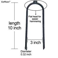 Heavy Rebar Trampoline Wind Stakes with Flat Welded Head,10’’x3’’x0.32’’ Wind…