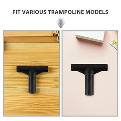 8Pcs Reusable Trampoline T Tube Caps Pole Connector Black PP Material