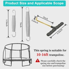24 Pcs Trampoline Springs – 5.5in Heavy Duty Trampoline Springs with 2 T-Hook…