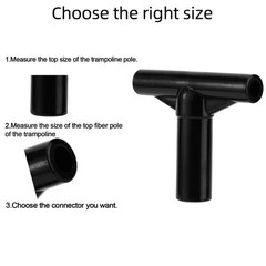 6pcs Trampoline Pole Covers & T-Tube Connectors, Black Plastic End Caps for Net