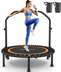 Trampoline for Adult/Kids with Resistance Bands and Bungees,40/48inch Trampoline