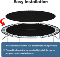 Durable UV-Resistant Trampoline Replacement Mat for 12ft, 14ft, 15ft Frames