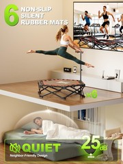 42 Inch Foldable Trampoline for Adults 450lb with T Bar