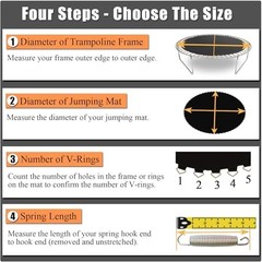 80″ Trampoline Replacement Mat, Fits 8FT Round Frame, 48 V-Rings, UV-Resistant