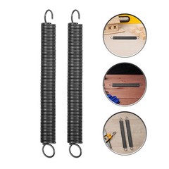 2Pcs Reusable Heavy Duty Metal Ladder Springs with Double Hooks Dark Grey