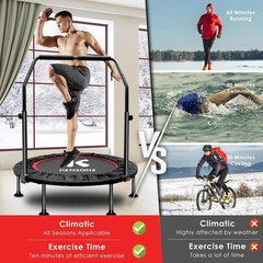KENSONE 40″/48″ Foldable Mini Trampoline, Indoor Trampoline for Kids, Adults …