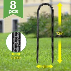 12 Inch 8 Pack Trampoline Stakes Ground Stakes Heavy Duty Ground Anchors Reba…