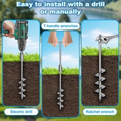 18” Ground Anchors Screw in Earth Anchor 10mm Solid Steel with L Bracket for…