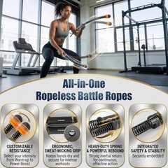 Black Adjustable Resistance Cordless Weighted Battle Rope