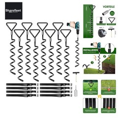 Ground Anchor Trampoline 8 Pack | Heavy Duty Screw In Ground Anchor for Trampo…