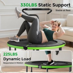 Foldable Mini Trampoline for Adults – 40″/48″ – Green