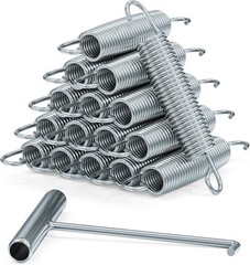 Trampoline Springs Heavy Duty Stainless Steel Replacement,16-Pack with T-Hook…