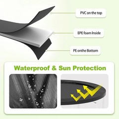 Tear-Resistant Trampoline Safety Pad for 10ft to 16ft – Black Round Cover