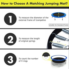 Costway Replacement Trampoline Mat Fit 14ft Frame w/80 V-Hooks Using 5.5″ Spring
