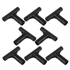 8Pcs Reusable Trampoline T Tube Caps Pole Connector Black PP Material