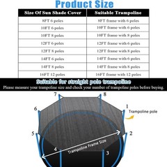 UV-Resistant Trampoline Cover for 8FT, 10FT, 12FT, 14FT, 16FT – Water Permeable