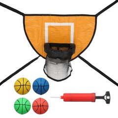 Trampolines Basketball Hoop, PVC Accessories with Pump & Mini Balls, Orange/Blue