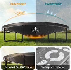 10FT 12FT 14FT 16FT Outdoor Recreational Trampoline with Enclosure Net, Bolt-Fre