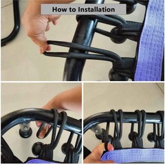 16PCS Mini Trampoline Bungee Cord 7 Inch Fitness Trampoline Bungee Cords, wit…
