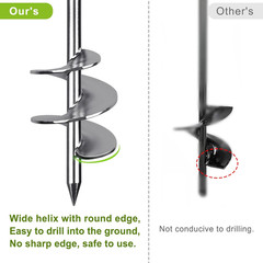 Insaga Fully Welded Ground Trampoline Anchors, 30” Spiral Mobile Home Anchors,