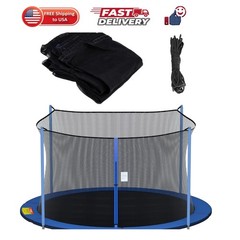 Round Trampoline Replacement Safety Net for 6 Straight Poles | UV-Resistant, …