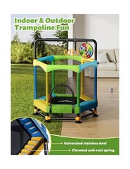 60″ Trampoline for Kids, Twinkoo 5FT Fortified Toddler Trampolines with Anti-…
