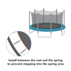 Yescom Trampoline Round Enclosure Net 15Ft 8 Pole Fence Mesh Fits All Brands