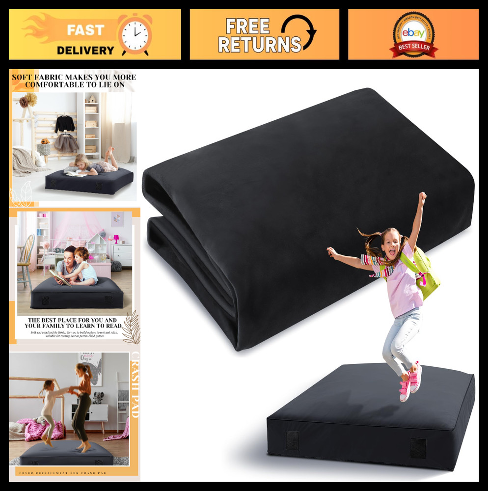Durable Crash Pad Cover Replacement 5′ x 5′ or 3′ x 4′, Sensory Safe & Machine-W