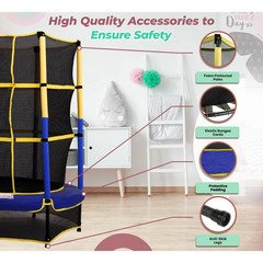 Machrus 55 In. Kiddy Trampoline and Enclosure Set Easy Assembly