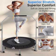 40” Foldable Mini Trampoline for Adults – Compact Fitness Rebounder for 330lbs