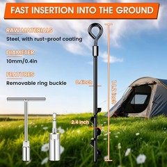 Ground Anchors 8 X 14 Heavy Duty Screw-in Tent Stakes – Secure Tents