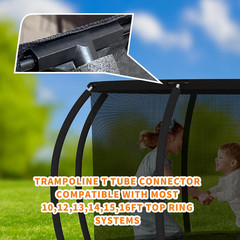 Trampoline T-Connector Set, 6 Pack Plastic Pole Cap Replacement Parts, Black