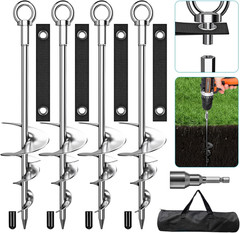 18” Ground Anchors, Fully Welded Heavy Duty Ground Anchors Screw in Swing Set A