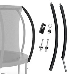 Universal Trampoline Replacement Curved Net Pole Kit for 10-16ft Frame, Padded