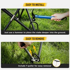 RIY Trampoline Stakes Anchors High Wind Heavy Duty Tent Stakes 12 Inch Ground An