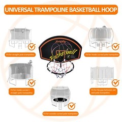 Trampoline Basketball Hoop Basketball Hoop for Trampoline Easy to Install Uni…